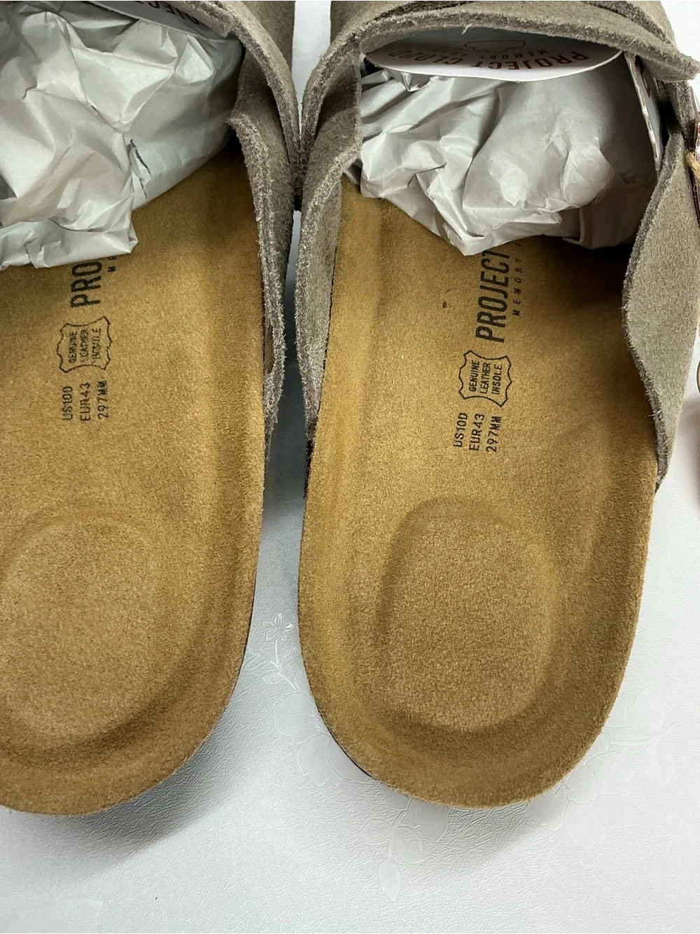 Project Cloud Men's Suede Slide Sandals in Taupe